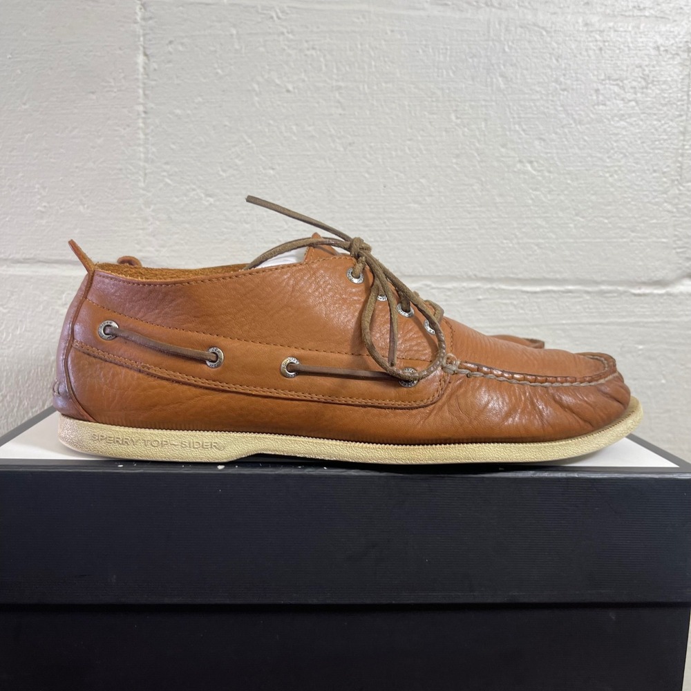 Sperry Top-Sider Brown Leather‎ Boat Shoes Moc Toe Loafers Men's Size 12 M